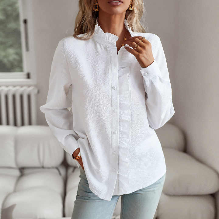 Lisa – Ruffled Button-Up Blouse